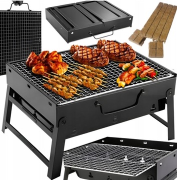 GRILL TURYSTYCZNY PRZENOŚNY SKŁADANY WĘGLOWY GRIL