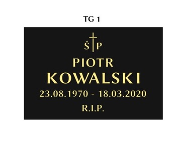 TABLICA NA POMNIK TABLICA GRANITOWA 30x20 z napisem