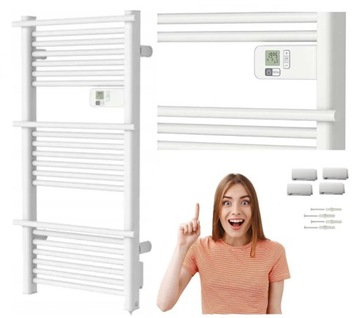 GRZEJNIK ŁAZIENKOWY elektryczny drabinka TERMOSTAT 500W LCD