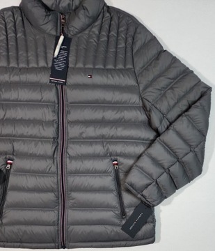 Tommy Hilfiger Lightweight Packable Natural Down Puffer Jacket Gray XLT