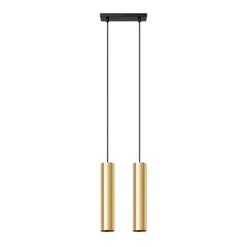 Lampa Wisząca LAGOS 2 złoty połysk nowoczesny do sypialni i salonu Sollux
