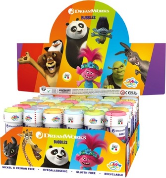 Bańki mydlane display 36 szt 60 ml DreamWorks MIX