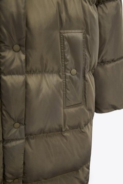 długa kurtka puchowa tkaniny hydrofobowej Zara XS