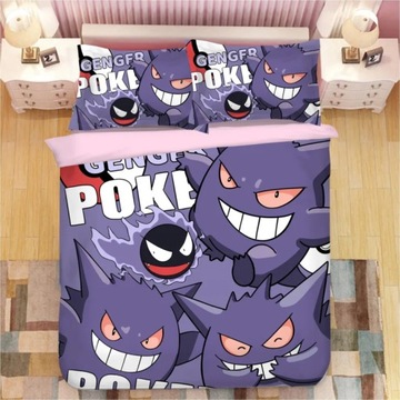 PIKACHU GENGAR POSZWA NA KOŁDRĘ POSZEWKA NA KOŁDRĘ ZESTAW POŚCIELI