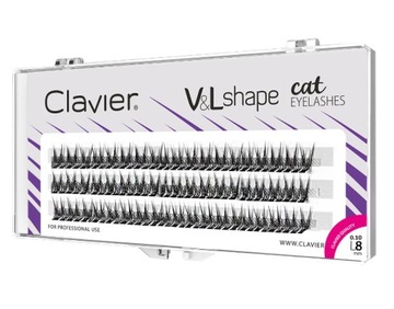 Kępki Rzęs Clavier V&L Shape Cat Eyelashes Skręt L - 8mm