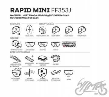 LS2 FF353J RAPID МИНИ-ДЕТСКИЙ ШЛЕМ ОДНОРОДНЫЙ МАТОВЫЙ ЧЕРНЫЙ M