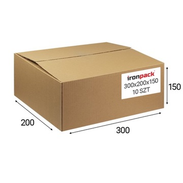 Картон 300x200x150 Картонная коробка НАБОР ИЗ 10 ШТ.