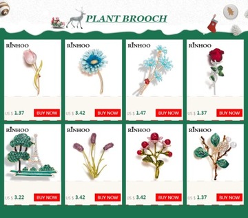 Rinhoo broszka choinkowa dla kobiet Rhineston