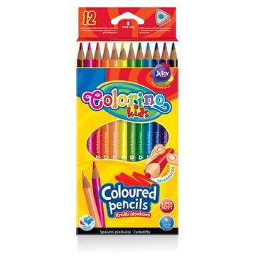 ТРЕУГОЛЬНЫЕ КАРАНДАШИ COLORINO, 12 ЦВЕТОВ