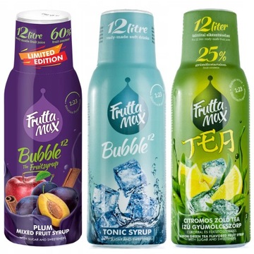 Набор из 3 сиропов для карбонатора: Яблоко Слива Корица + Холодный чай + Тоник