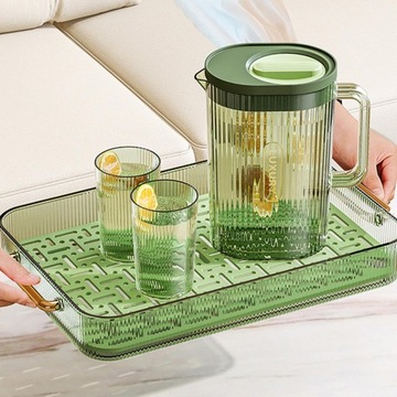 Большой кувшин для воды на 70 унций с крышкой, ручкой и фильтрующим носиком Зеленый чайник