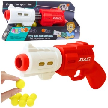 Pistolet Зброя На М'які Кульки Поролонові XGUN Червоний 6 шт. Lean Toys