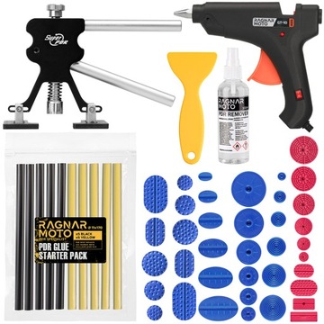 ZESTAW DO USUWANIA WGNIECEŃ PULLER PDR + PISTOLET NA GORĄCO 100W + ZMYWACZ