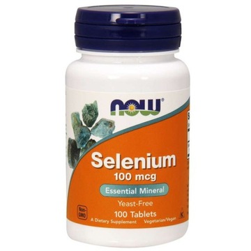 NOW SELENIUM 100MCG 100TABS ODPORNOŚĆ TARCZYCA DEPRESJA ŁAGODZI BÓL STAWY