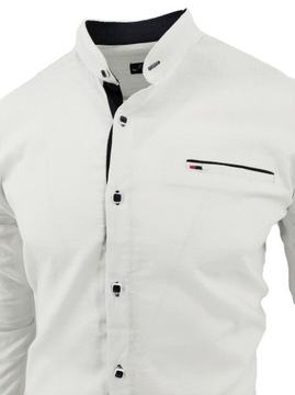 МУЖСКАЯ БЕЛАЯ РУБАШКА С ВОРОТНИКОМ-СТОЙКОЙ SIGN 07 БЕЛАЯ 2XL