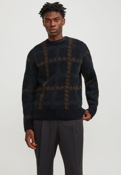 Sweter w kratę Jack&Jones czarny M