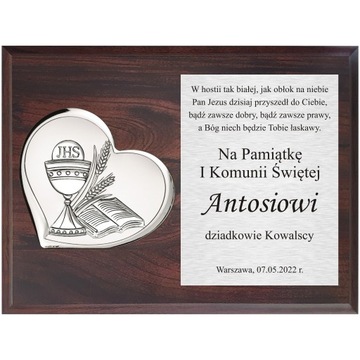 Pamiątka Komunii Prezent na Pierwszą Komunię OBRAZ