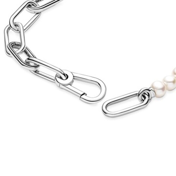 Srebrna bransoletka z perłami 925 an Pandora 21CM