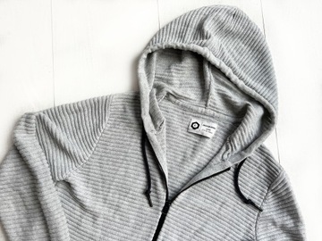 Jack&jones sweter prążek paski szary z kapturem rozpinany M/L