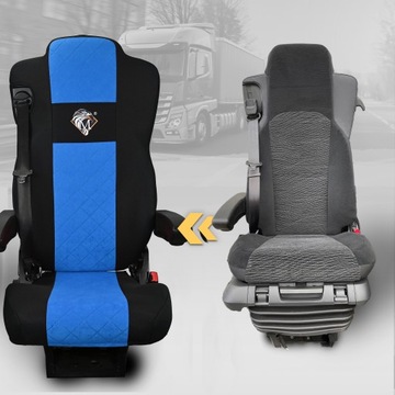 Pokrowce na fotele MERCEDES ACTROS MP4, MP5 NIEBIESKI