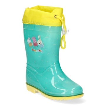 KALOSZE DZIECIĘCE GUMOWCE GUMIAKI TURKUSOWE ŚWINKA PEPPA R 26