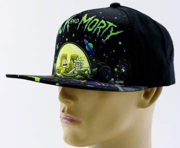 Czapka z prostym daszkiem męska Rick and Morty SNAPBACK 55-60cm czarna HAFT