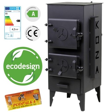 Piec koza piecyk szamotowy gruba stal 4,5 kW - ATEST ECODESIGN POLSKI