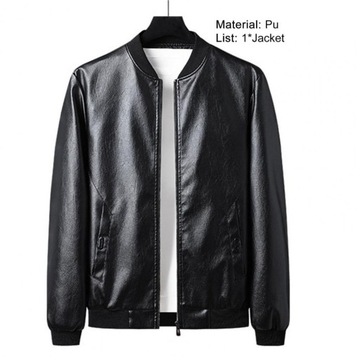 Байкерская куртка однотонная из искусственной кожи с плюшем, тонкий A