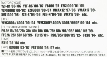 YAMAHA Фильтр масляный 5GH-13440-70/71 YZF R1/R6/FZ