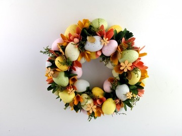 ПАСХАЛЬНЫЙ ДЕКОРАТИВНЫЙ ВЕНОК, ПАСХАЛЬНЫЕ ЯЙЦА, ПАСХАЛЬНЫЕ ЖУКИ, 28СМ, РОЖДЕСТВЕНСКИЙ