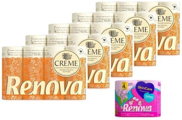 5x Papier toaletowy Renova Creme 12R +opakowanie papieru SkinCare 4R