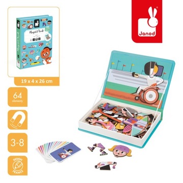 МАГНИТНАЯ ПАЗЛ СПОРТ MAGNETIBOOK 3+ JANOD