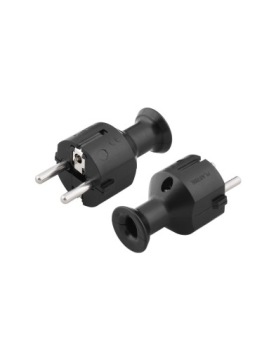 Вилка прямая с/0 черная Uni-Schuko 16A 230V PLASTROL