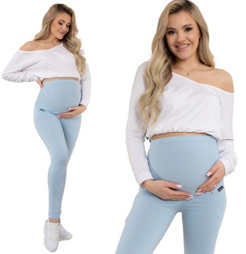 LEGGINSY CIĄŻOWE BAWEŁNIANE GETRY Z PANELEM LEGINSY XL