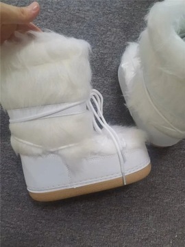2023 zimowe buty śniegowe damskie buty narciarskie puszyste owłosione