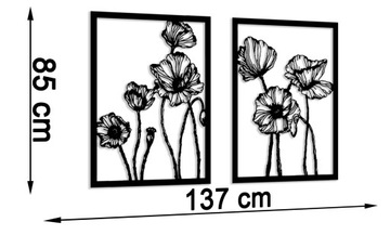 Ажурная картина Настенное украшение Панно Маки Диптих