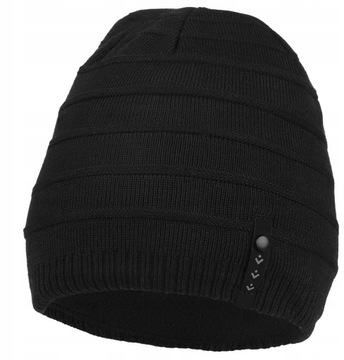 Czapka męska klasyczna beanie czarna ocieplana moda Moraj