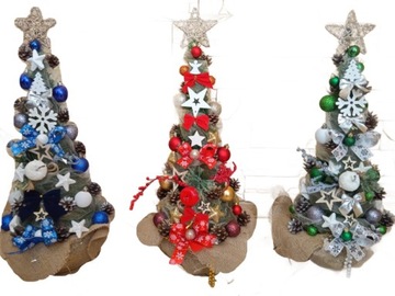 STOŻEK DEKOROWANY w DONICY z dekoracją LED 45 CM