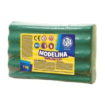 MODELINA ASTRA 1KG ZIELONA duża paczka DO MODELI