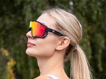 СОЛНЦЕЗАЩИТНЫЕ ОЧКИ OX OPTICS GLIDE ЧЕРНЫЕ ЗЕРКАЛА СПОРТИВНЫЕ СОЛНЦЕЗАЩИТНЫЕ ОЧКИ