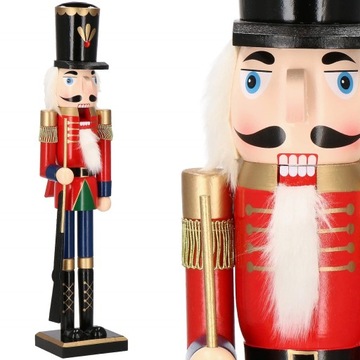DZIADEK DO ORZECHÓW DREWNIANY ozdoba świąteczna XXL figurka PREMIUM 60 cm