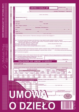 Druk umowa o dzieło A4 510-1h NOWY WZÓR rok 2022
