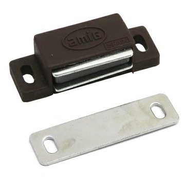 Zatrzask meblowy magnetyczny pojedynczy Brązowy 43x15 mm