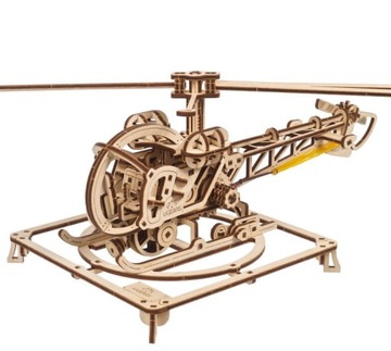 Mini Helikopter Ugears drewniany model 3d