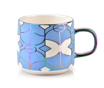 NIEBIESKI KUBEK PORCELANOWY DO KAWY HERBATY 410ML