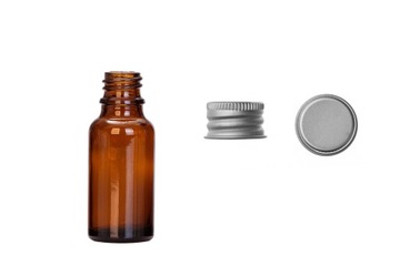 Butelka szklana brązowa 20 ml z nakrętką aluminiową