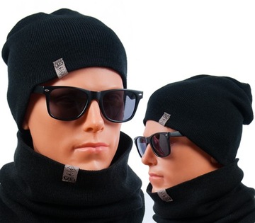 MĘSKA CZAPKA BEANIE SPORTOWA Zimowa DWUWARSTOWA