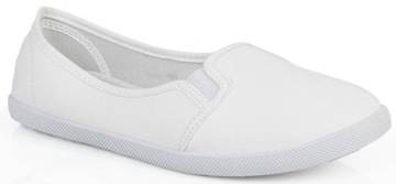 8023 BIAŁE TENISÓWKI WSUWANE LYCRA SLIP ON TRAMPKI 39