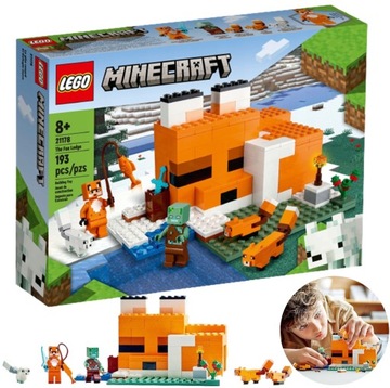 KLOCKI LEGO MINECRAFT SIEDLISKO LISÓW 21178 DLA DZIECI ZABAWKA KREATYWNA ==