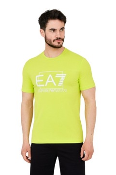 EA7 Zielony męski t-shirt z dużym białym logo XXL